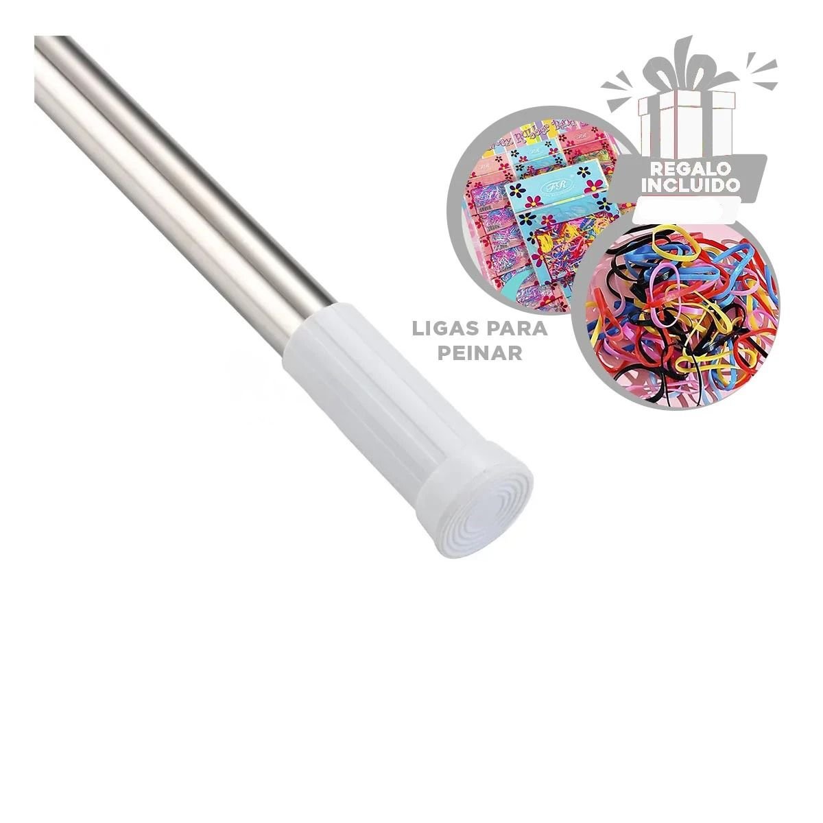 TUBO AJUSTABLE RESISTENTE PARA DUCHA ESTABLE CONFORTABLE 70CM A 1,20M PLOMO Y+LIGAS REGALO - 2