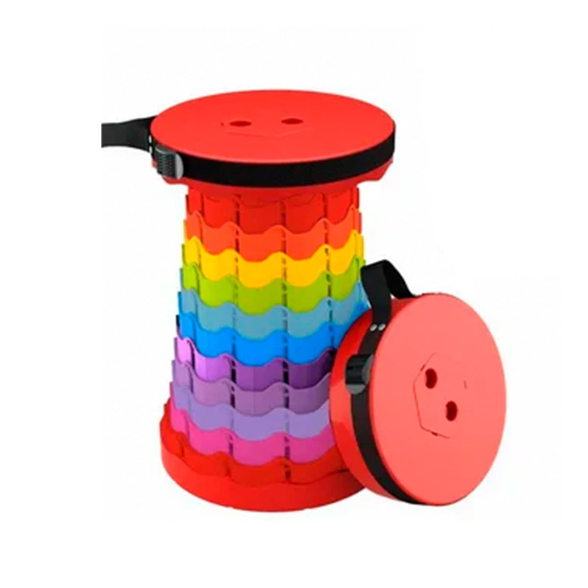 PACK2 BASE PLEGABLE PORTATIL CON SEGUROS CON TAPA ROJO CENTRO MULTICOLOR Y+REGALO STICKER - 2