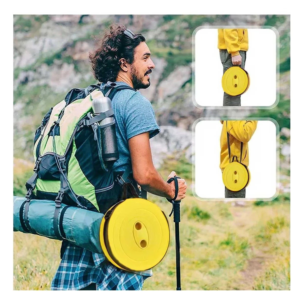 BUTACA PLEGABLE CON DOBLE SEGURO PORTATIL PARA HOGAR Y CASA TAPA AMARILLO MULTICOLOR Y+POST IT - 3
