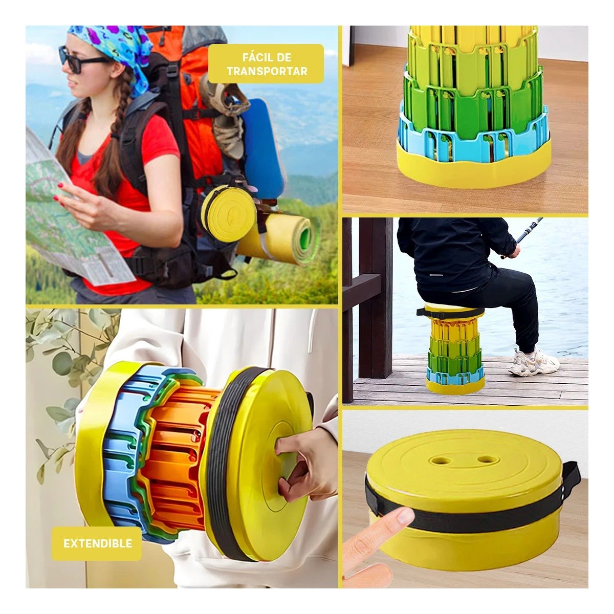 ASIENTO CON DOBLE SEGURO PORTATIL PARA HOGAR Y CASA TAPA AMARILLO MULTICOLOR Y+PAPEL REGALO - 3