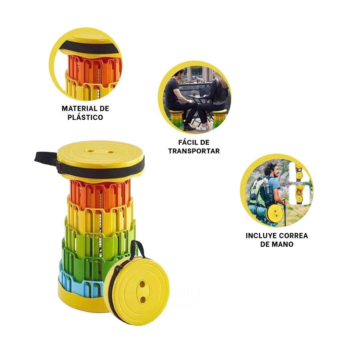 ASIENTO CON DOBLE SEGURO PORTATIL PARA HOGAR Y CASA TAPA AMARILLO MULTICOLOR Y+PAPEL REGALO - 5