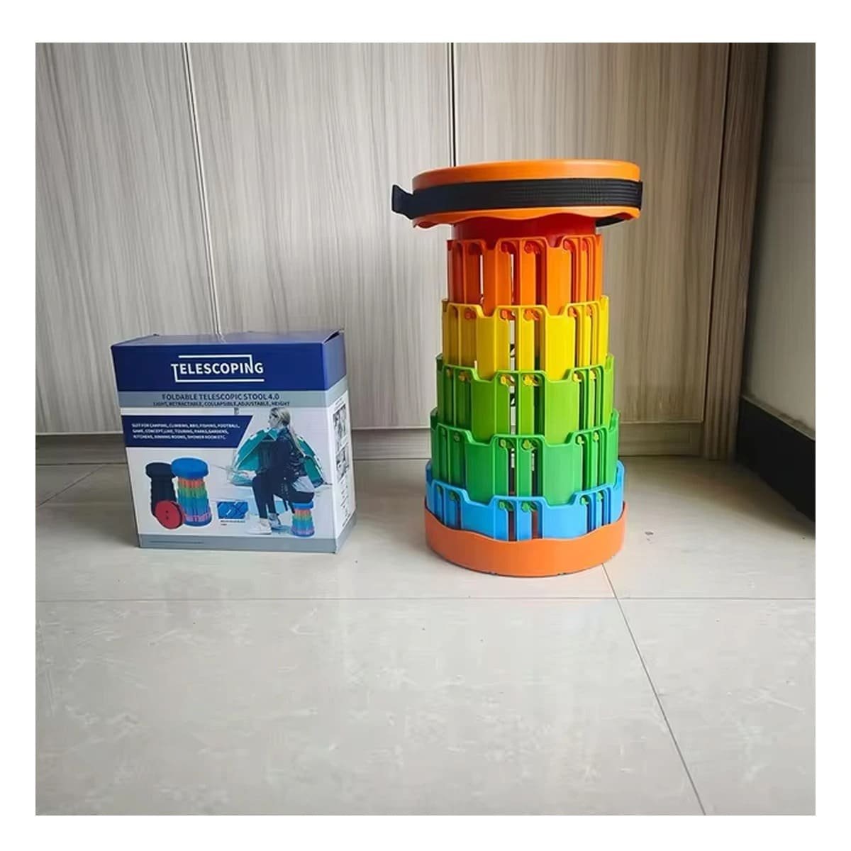 SILLA PLEGABLE PORTATIL CON DOBLE SEGURO PARA HOGAR TAPA NARANJA MULTICOLOR - 1