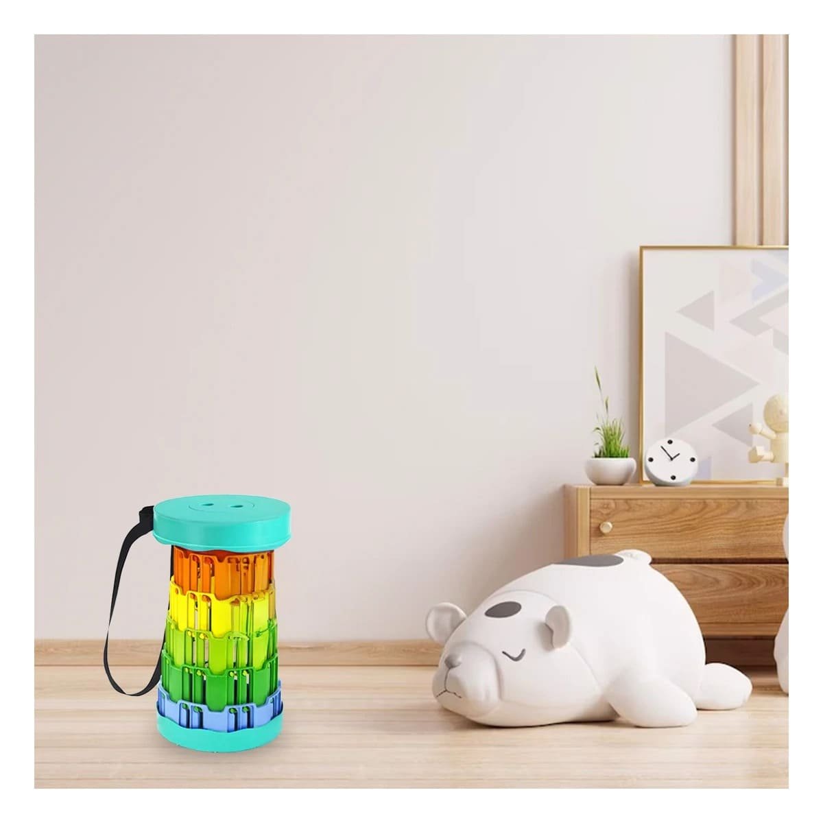 PACK4 SILLA VERSATIL CON CIERRE SEGURO PORTATIL TAPA VERDE CENTRO MULTICOLOR Y+REGALO STICKER - 5