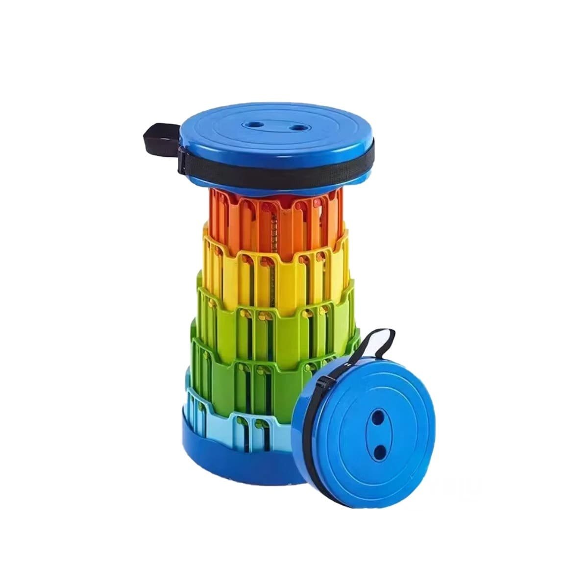 PACK2 BANQUETA SEGURA PORTATIL PARA USO DIARIO EN HOGAR TAPA AZUL MULTICOLOR Y+REGALO STICKER - 2