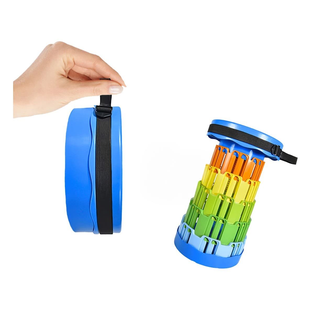 BUTACA PLEGABLE CON SEGUROSPARA INTERIOR Y EXTERIOR TAPA AZUL CENTRO MULTICOLOR Y+LIGAS REGALO - 5