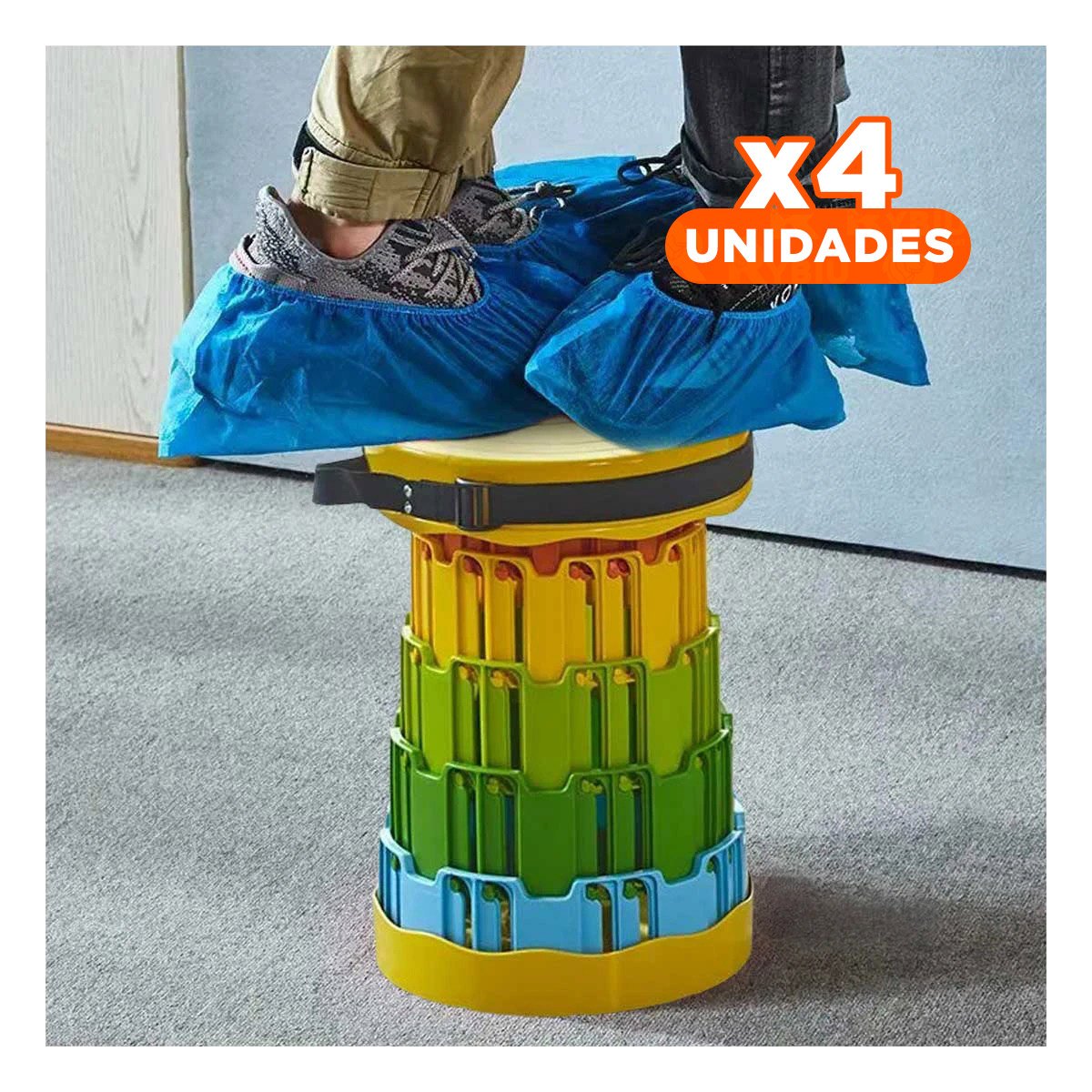 PACK4 BUTACA COMODA PLEGABLE CON DOBLE SEGURO PORTATIL PARA CASA Y REUNIONES Y+REGALO STICKER - 1