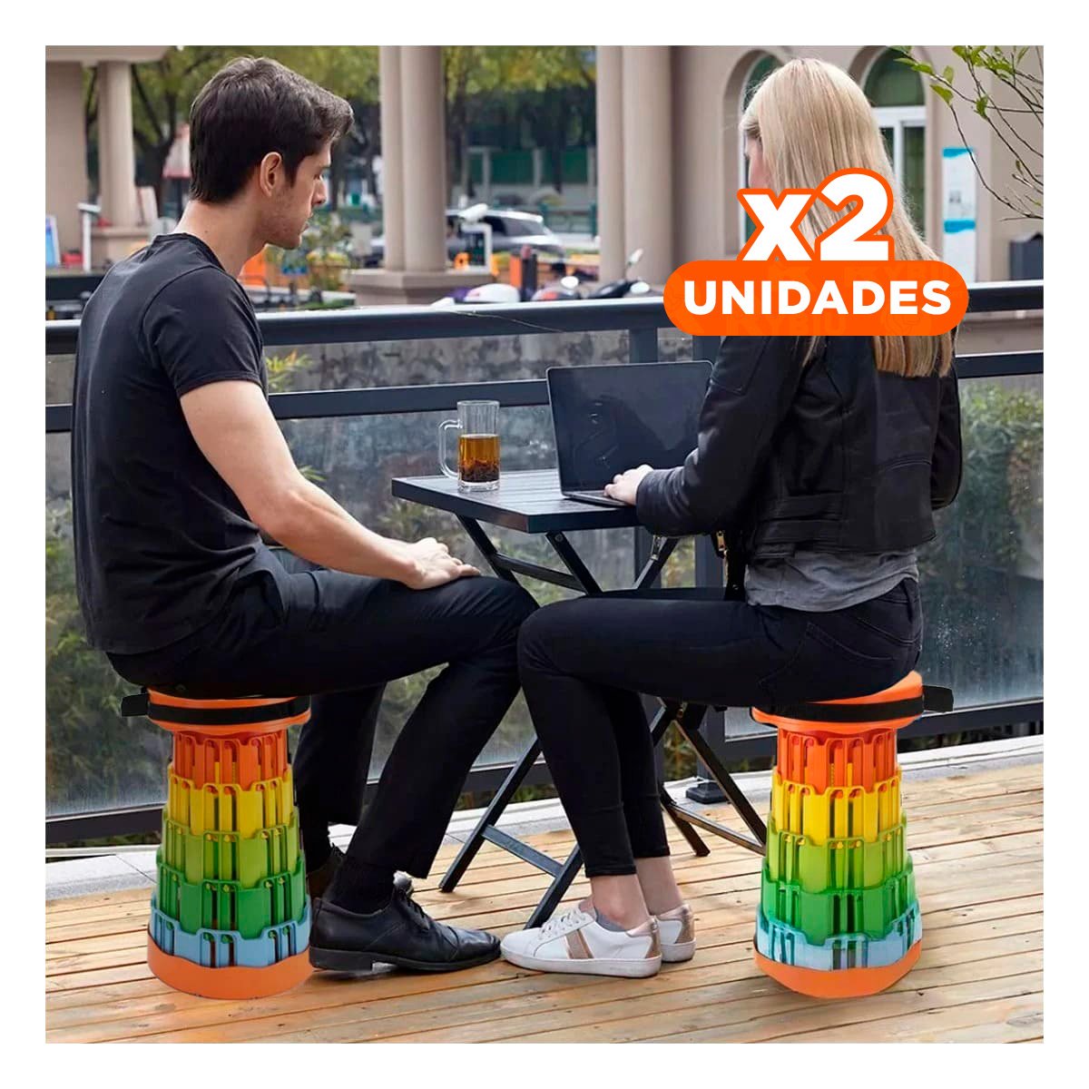 PACK2 SOPORTE PLEGABLE PORTATIL CON DOBLE SEGURO PARA HOGAR Y+PAPEL REGALO - 1