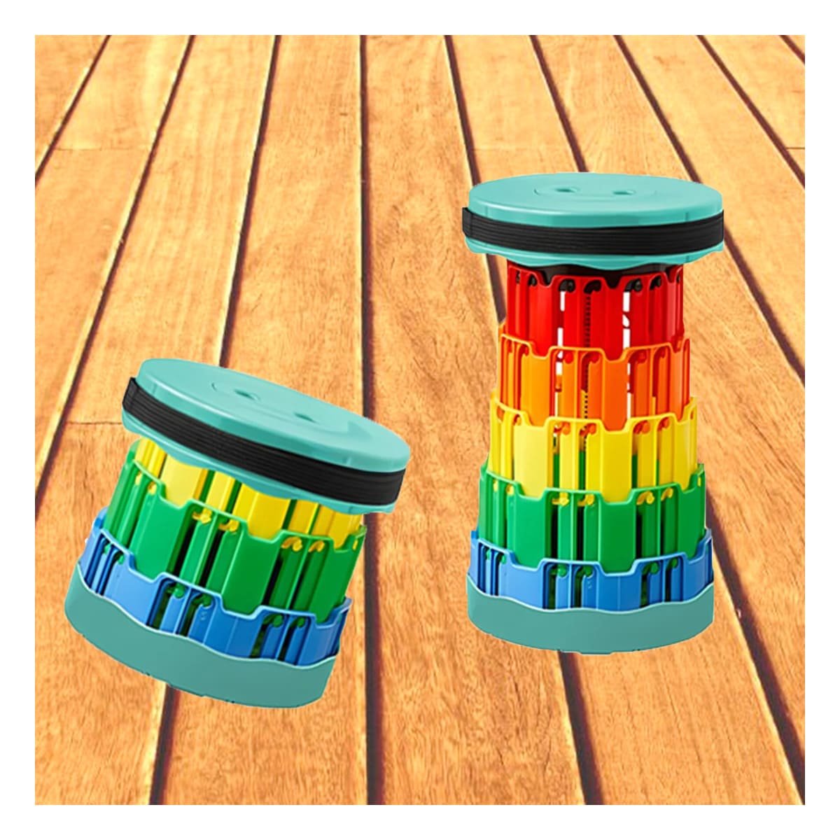 BUTACA PLEGABLE CON DOBLE SEGURO PORTATIL TAPA VERDE CENTRO MULTICOLOR PARA CASA Y+LIGAS REGALO - 3