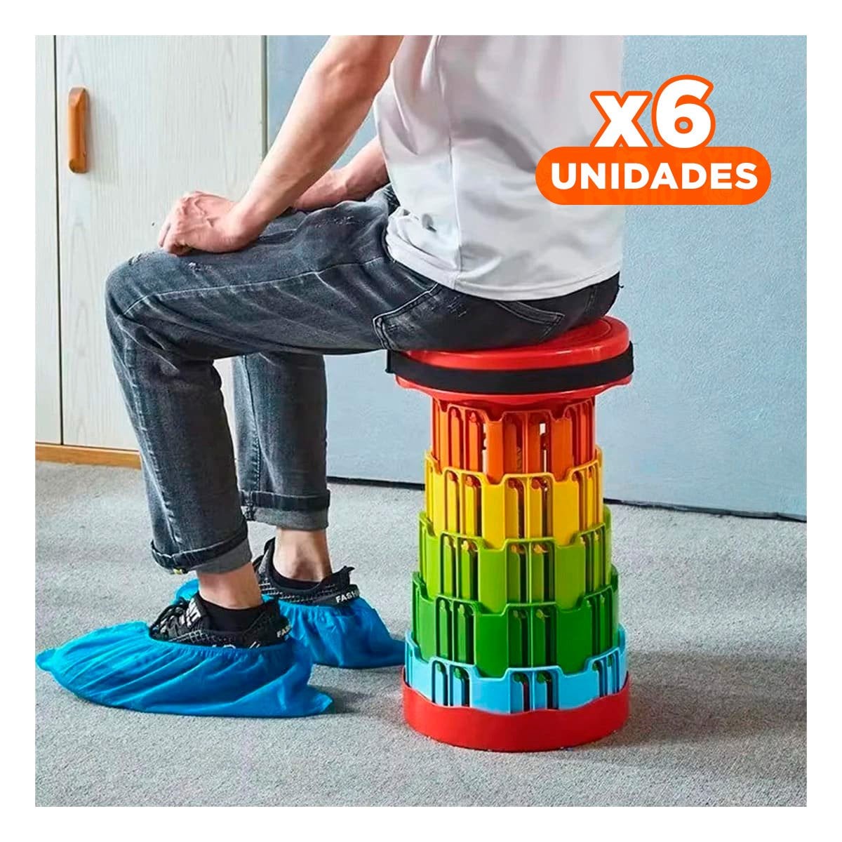 PACK6 UNIDAD PLEGABLE PORTATIL CON SEGUROS CON TAPA ROJO CENTRO MULTICOLOR Y+PAPEL REGALO - 1