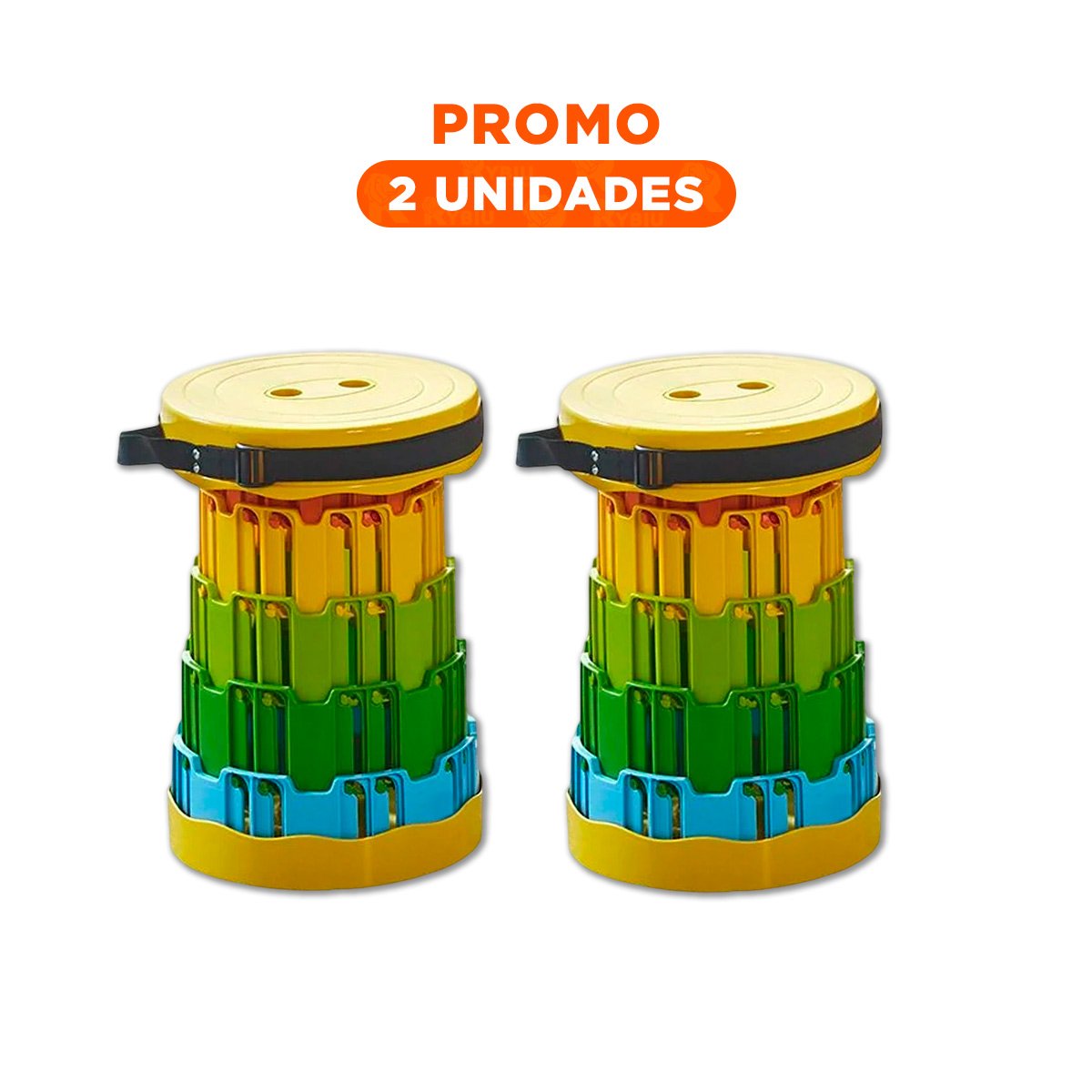 PACK2 ASIENTO PRACTICO PLEGABLE CON DOBLE SEGURO PORTATIL PARA CASA Y HOGAR Y+REGALO STICKER - 1