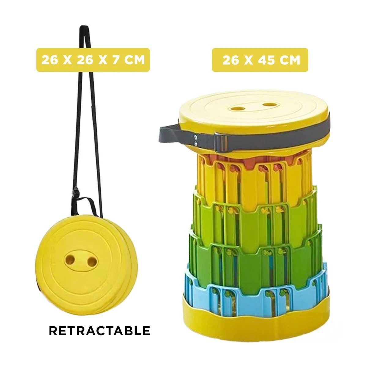 SILLA PLEGABLE CON DOBLE SEGURO PORTATIL PARA HOGAR Y CASA TAPA AMARILLO MULTICOLOR - 4