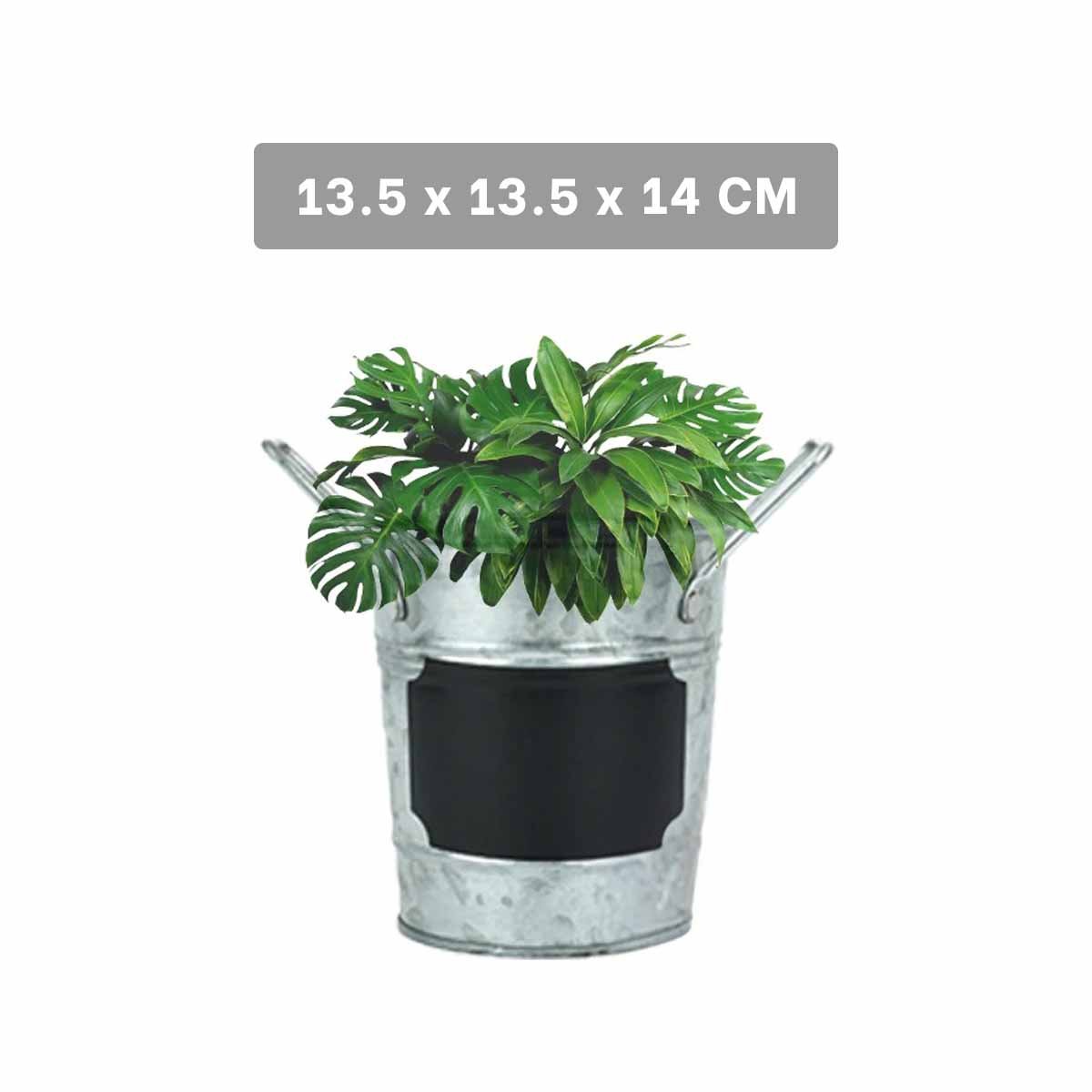 PACK4 RECIPIENTE CUBO DE METAL CON DOBLE AGARRADERA Y CUADRO PARA NOTA MODERNO Y+REGALO STICKER - 4