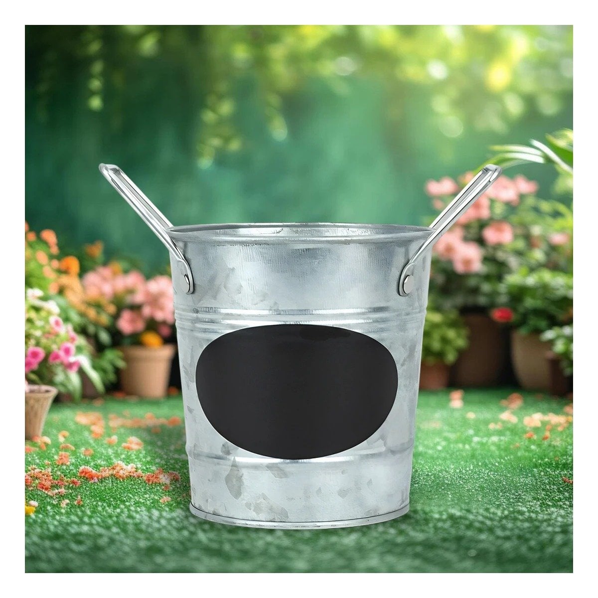 PACK4 RECIPIENTE CUBO DE METAL CON DOBLE AGARRADERA Y CUADRO DE NOTA PARA HOGAR Y+PAPEL REGALO - 2