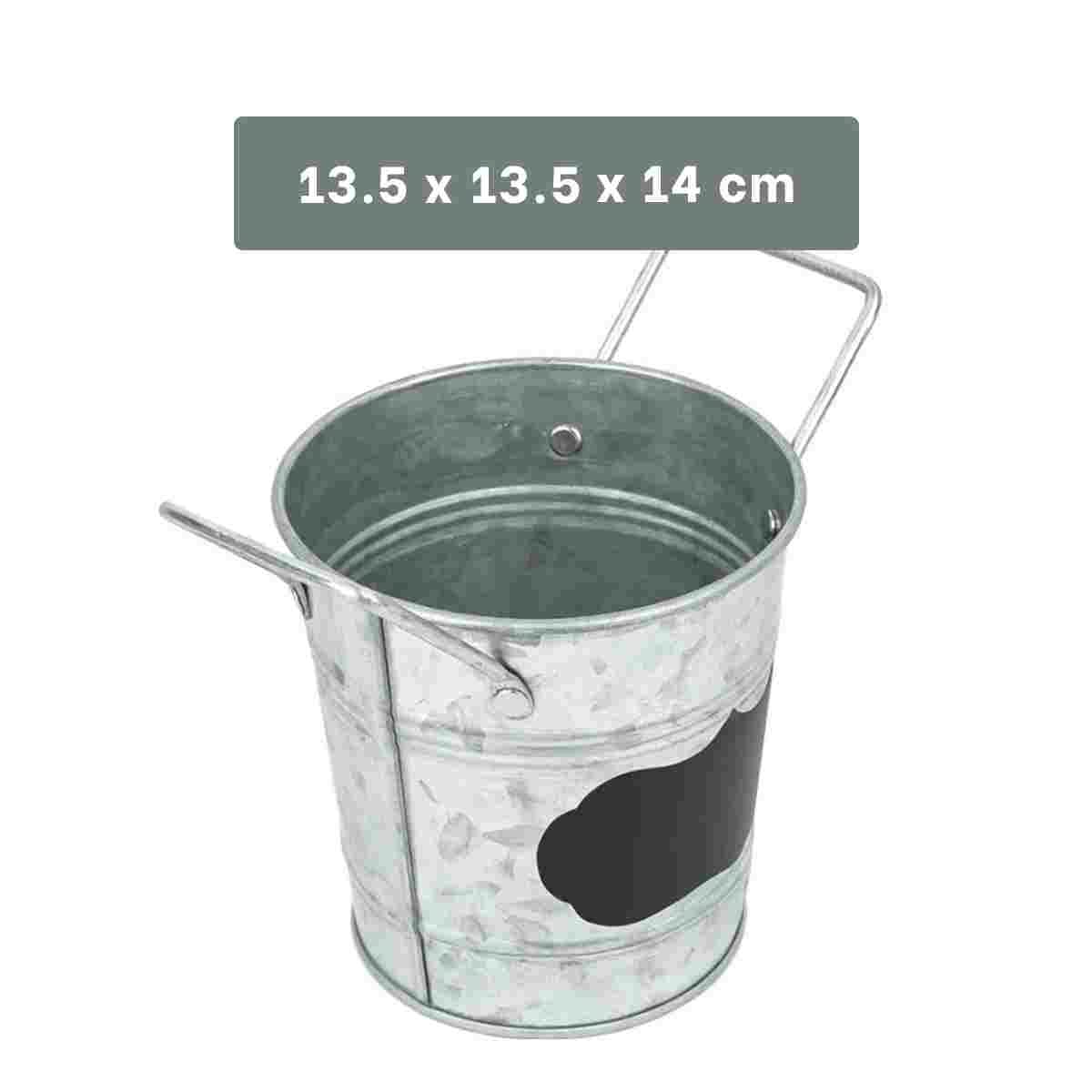 PACK2 MACETA CUBO DE METAL CON DOBLE AGARRADERA Y CUADRO PARA NOTA PARA EL HOGAR Y+PAPEL REGALO - 4
