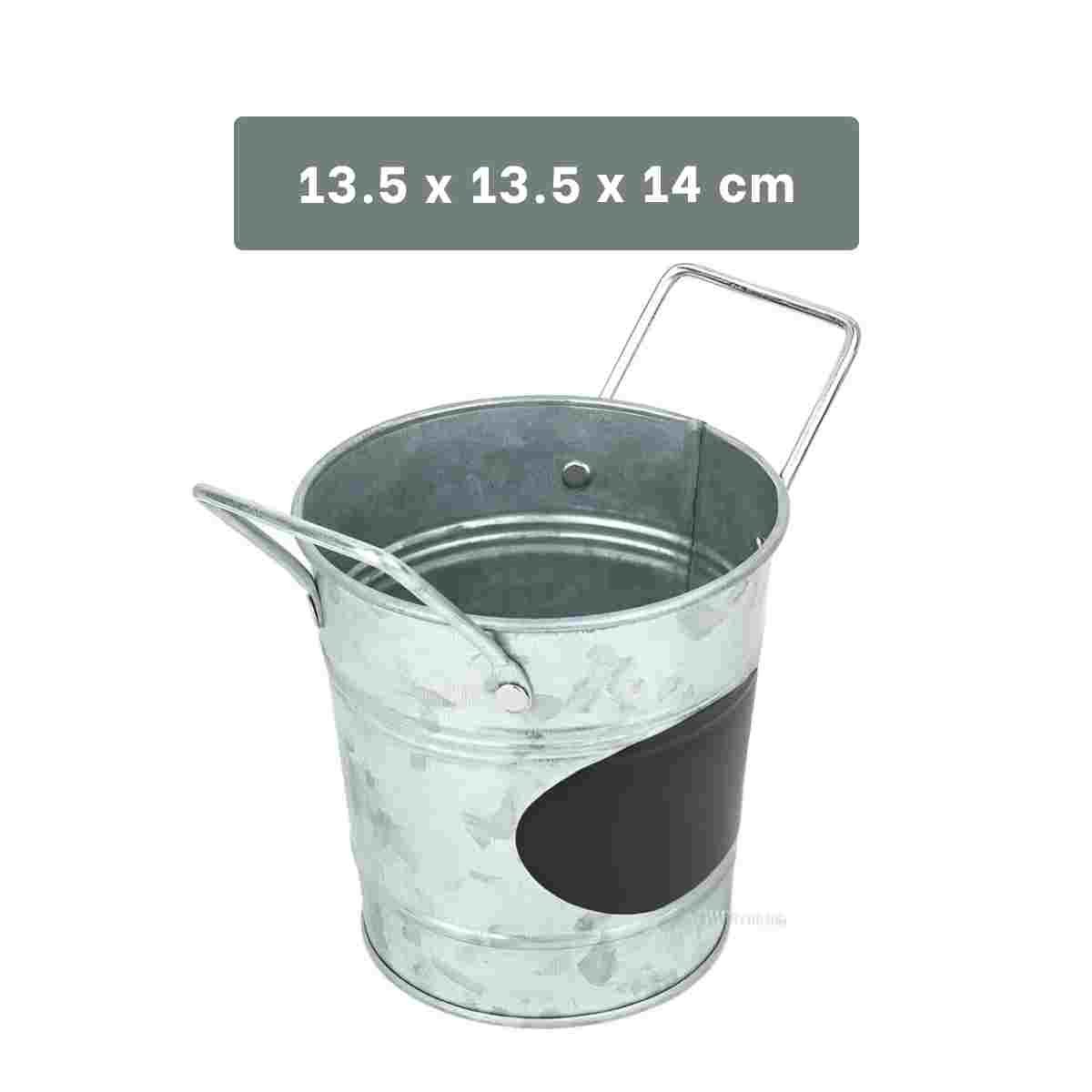 PACK4 RECIPIENTE CUBO DE METAL CON DOBLE AGARRADERA Y CUADRO DE NOTA MODERNO Y+REGALO STICKER - 4
