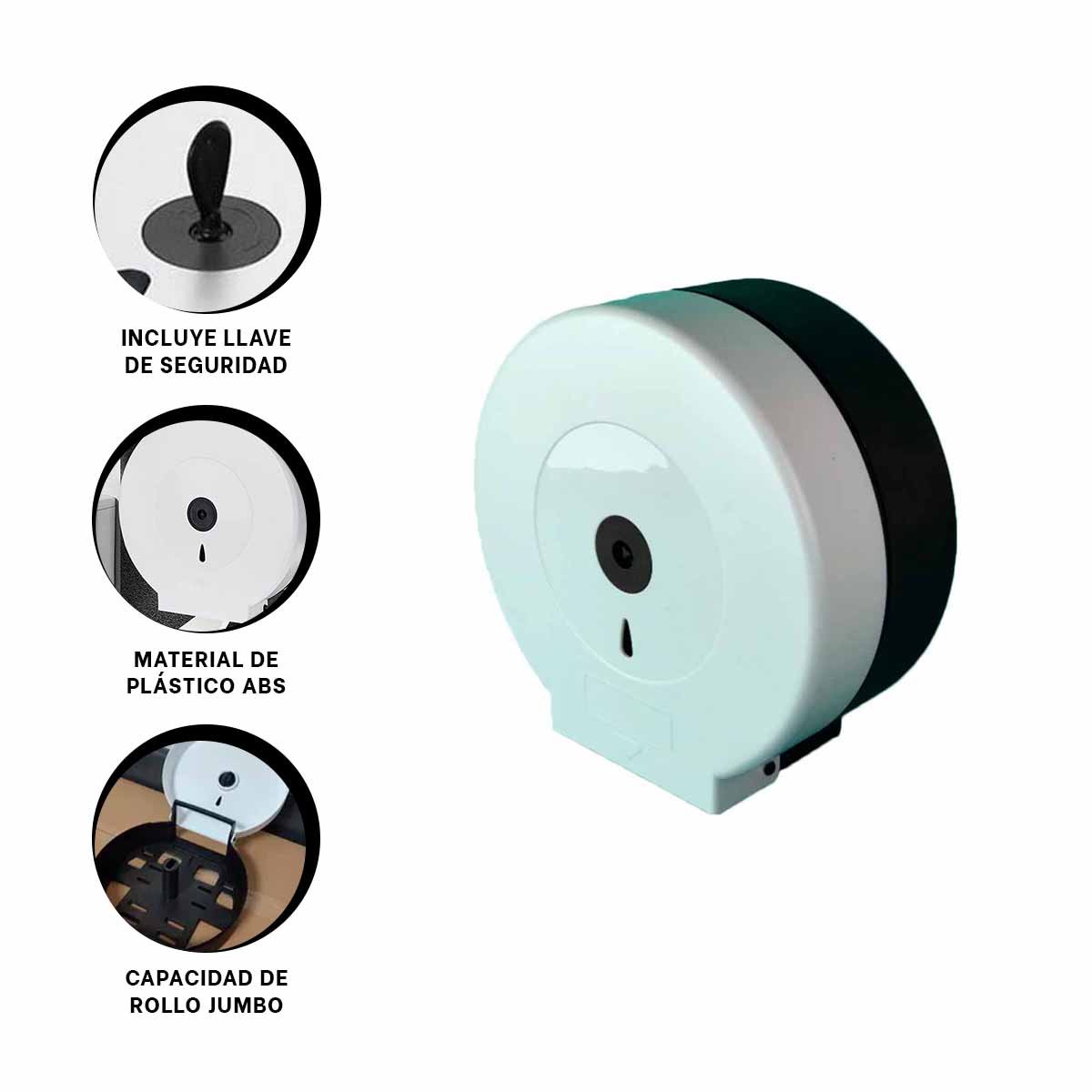 EXPENDEDOR DE PAPEL HIGIENICO JUMBO EN BLANCO Y NEGRO PARA AMBIENTES DE ALTO USO Y+POST IT - 5
