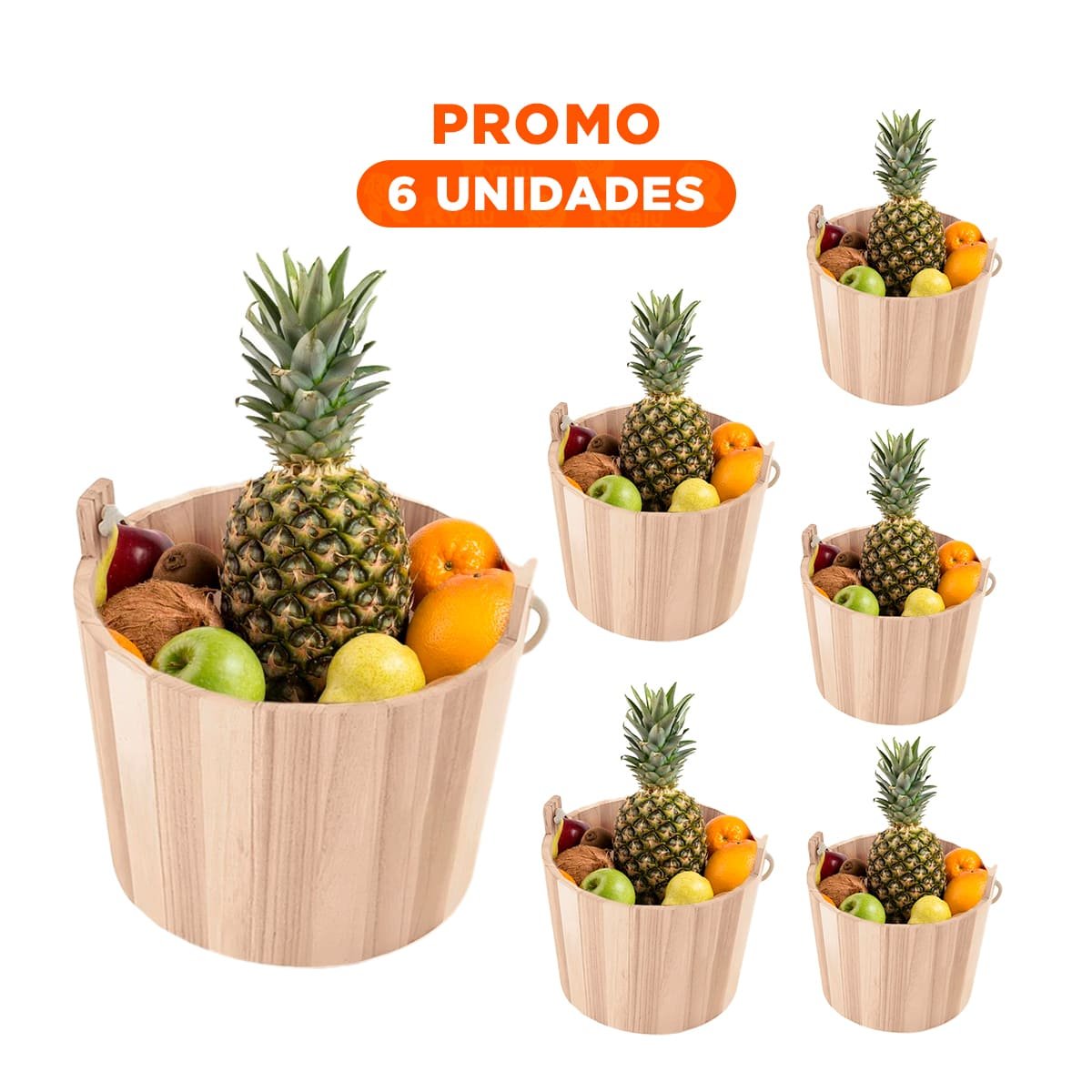PACK6 CUBO DE MADERA CON AGARRADERA DE CUERDA 16X16CM CON BASE FIRME Y+REGALO STICKER - 1