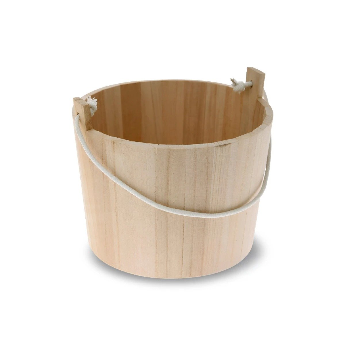 PACK2 BALDE DE MADERA CON AGARRADERA DE CUERDA 20X18CM DE ESTETICA DE CAMPO Y+REGALO STICKER - 2