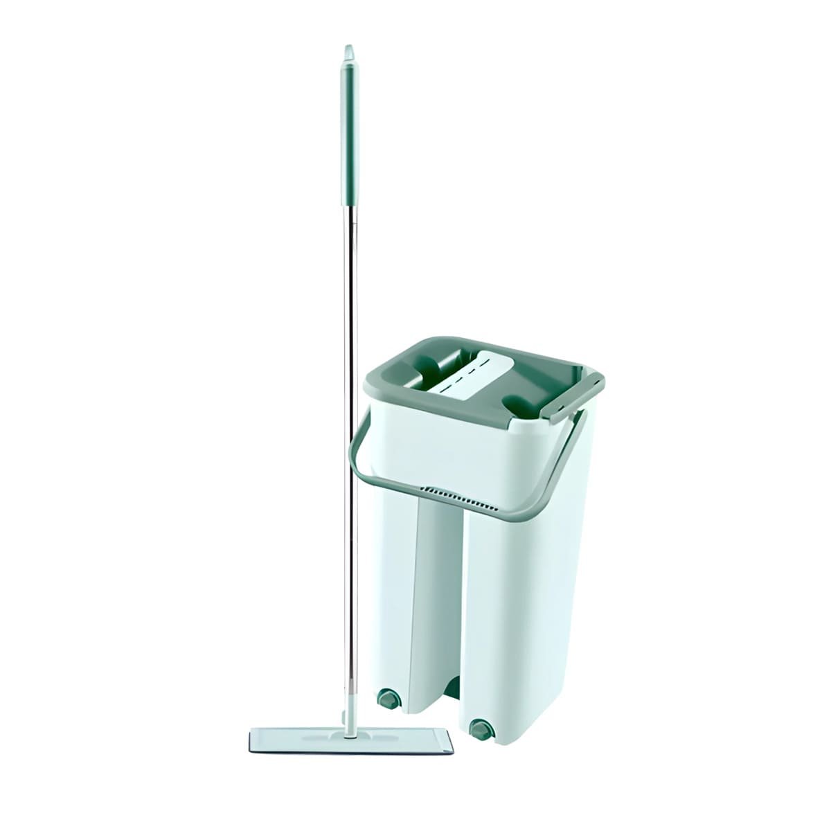 PACK12 TRAPEADOR GIRATORIO CON BALDE PARA LIMPIEZA DE HOGAR VERDE AGUA Y+REGALO STICKER - 2