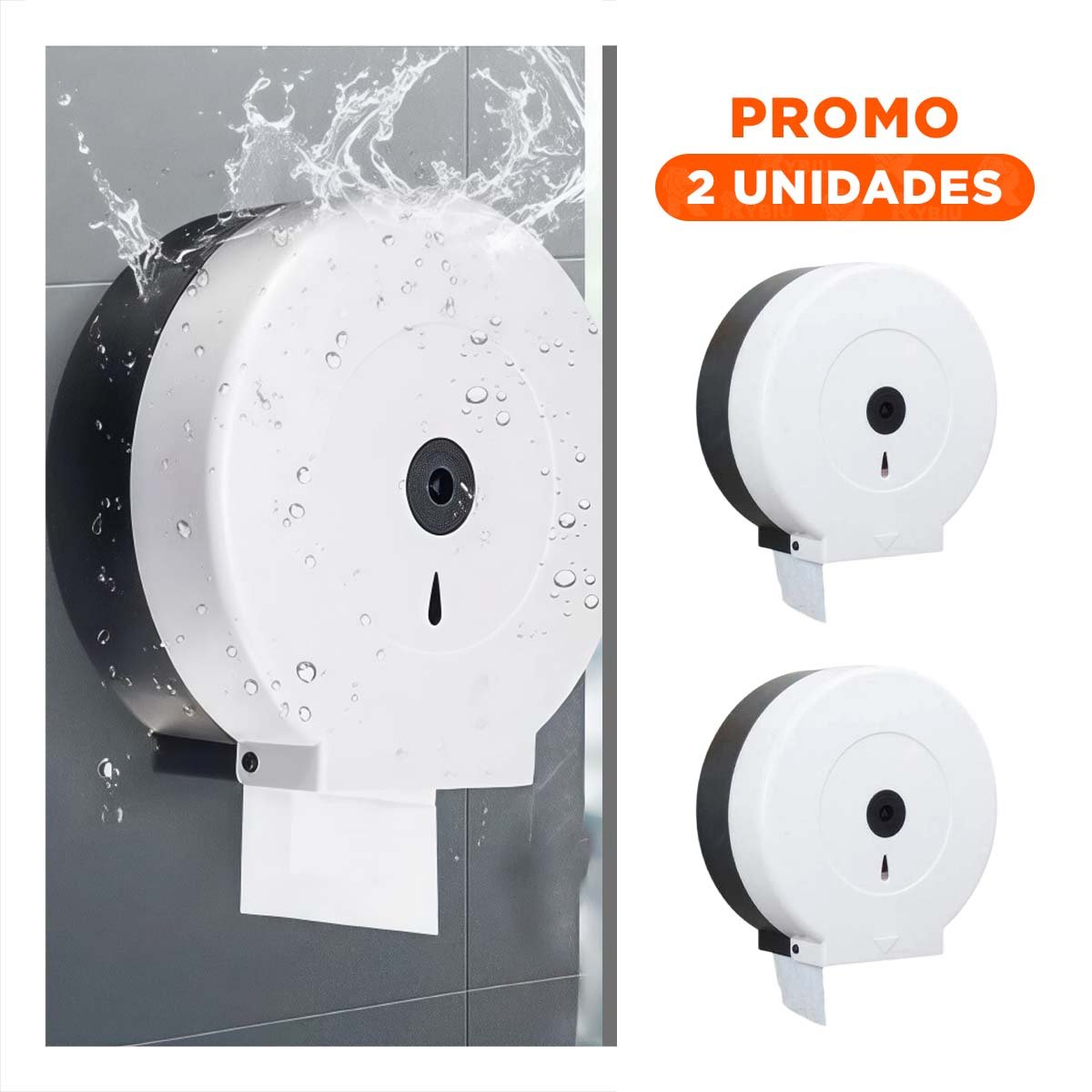 PACK2 BASE DE PAPEL HIGIENICO JUMBO EN BLANCO Y NEGRO PARA USO DIARIO EN HOGAR Y+REGALO STICKER - 1