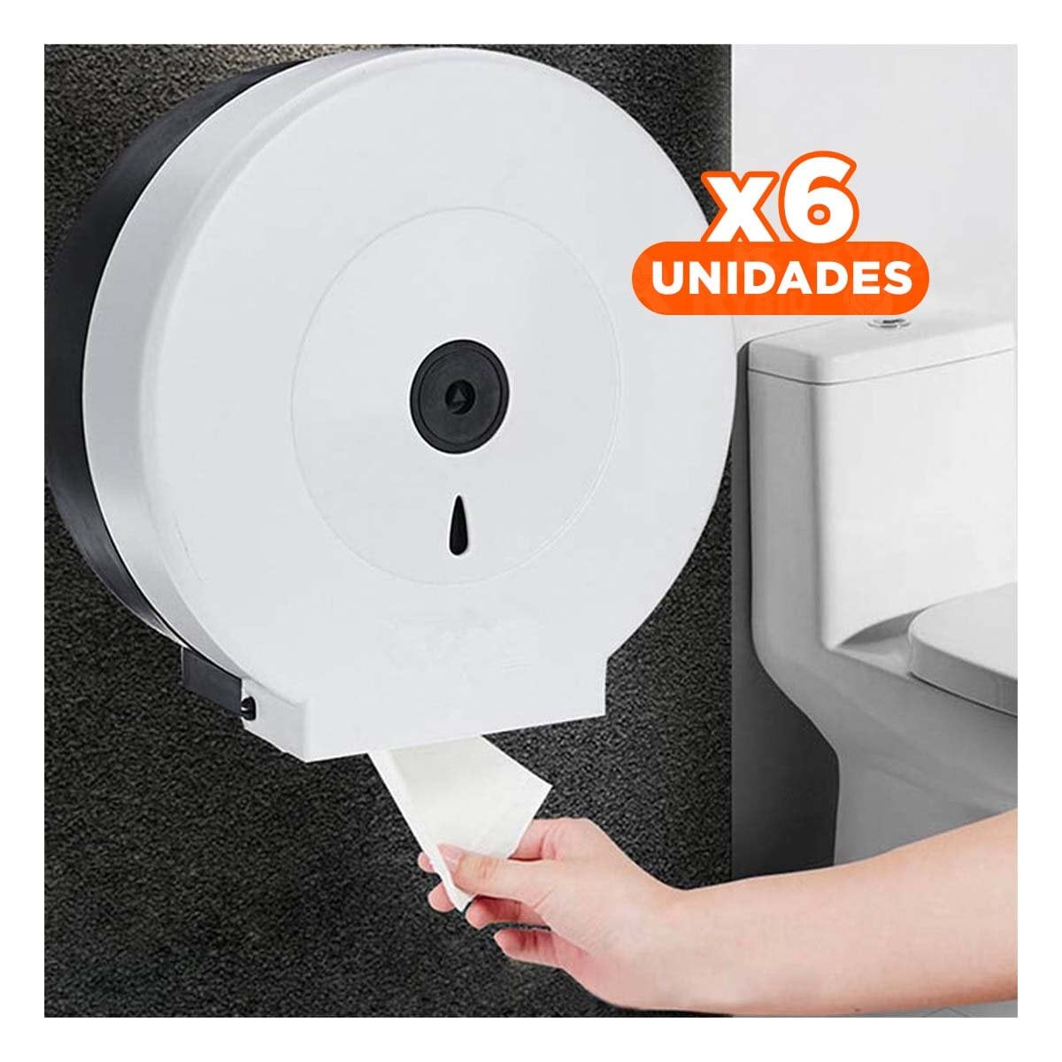 PACK6 UNIDAD DE PAPEL HIGIENICO JUMBO EN BLANCO Y NEGRO PARA ESPACIOS FUNCIONALES - 1