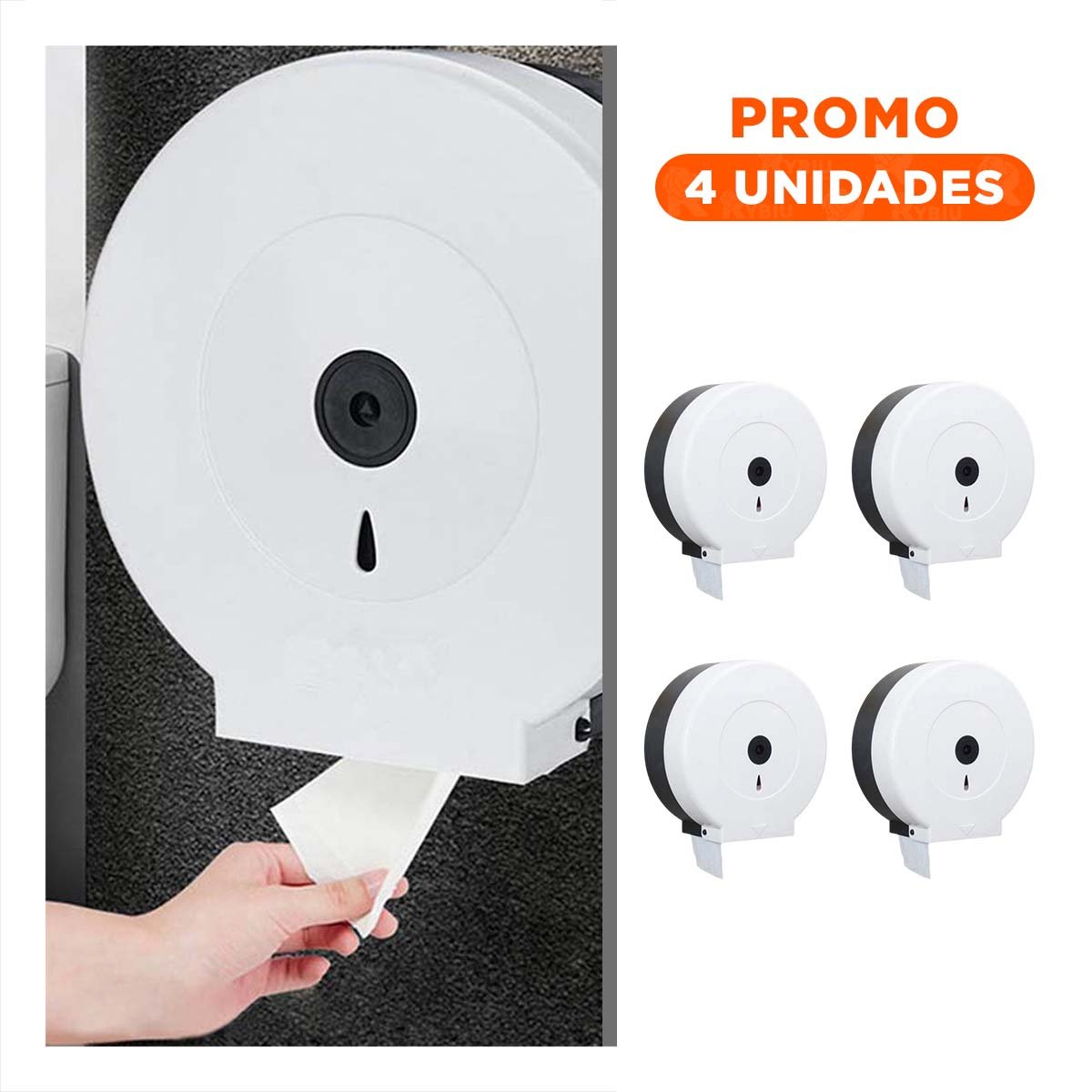 PACK4 MODULO DE PAPEL HIGIENICO JUMBO EN BLANCO Y NEGRO PARA AMBIENTES COMPARTIDOS - 1
