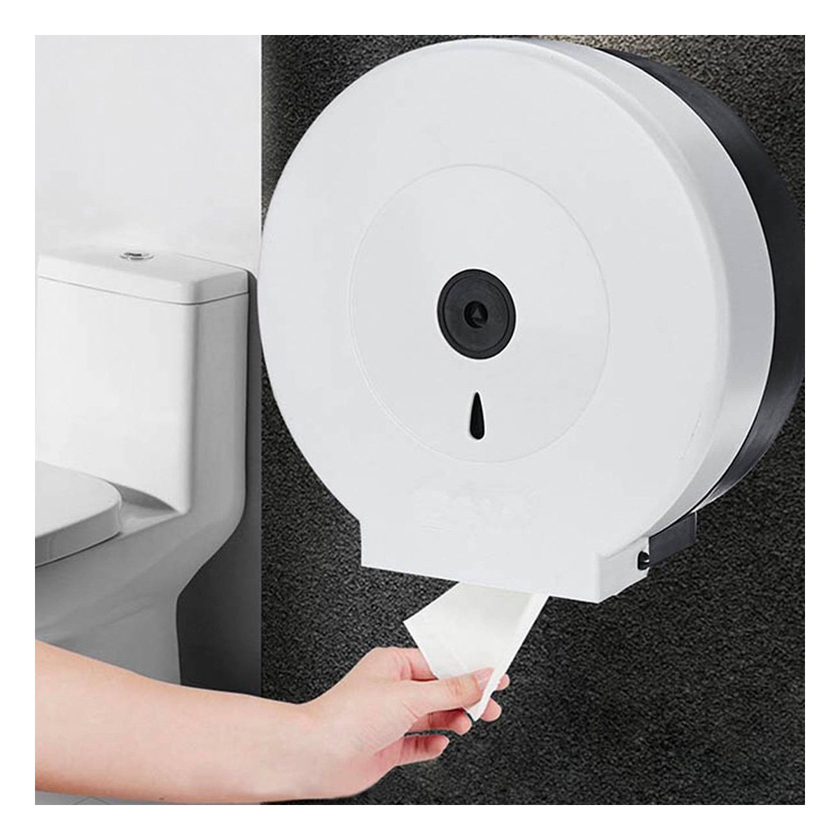 PACK4 MODULO DE PAPEL HIGIENICO JUMBO EN BLANCO Y NEGRO PARA AMBIENTES COMPARTIDOS - 2