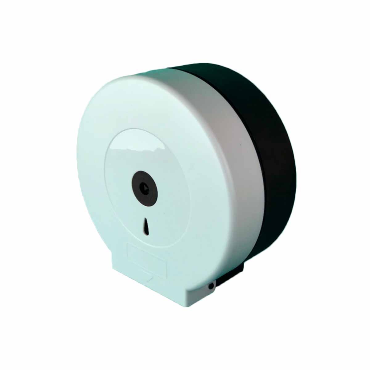 DISTRIBUIDOR DE PAPEL HIGIENICO JUMBO EN BLANCO Y NEGRO PARA USO DOMESTICO Y+REGALO STICKER - 1