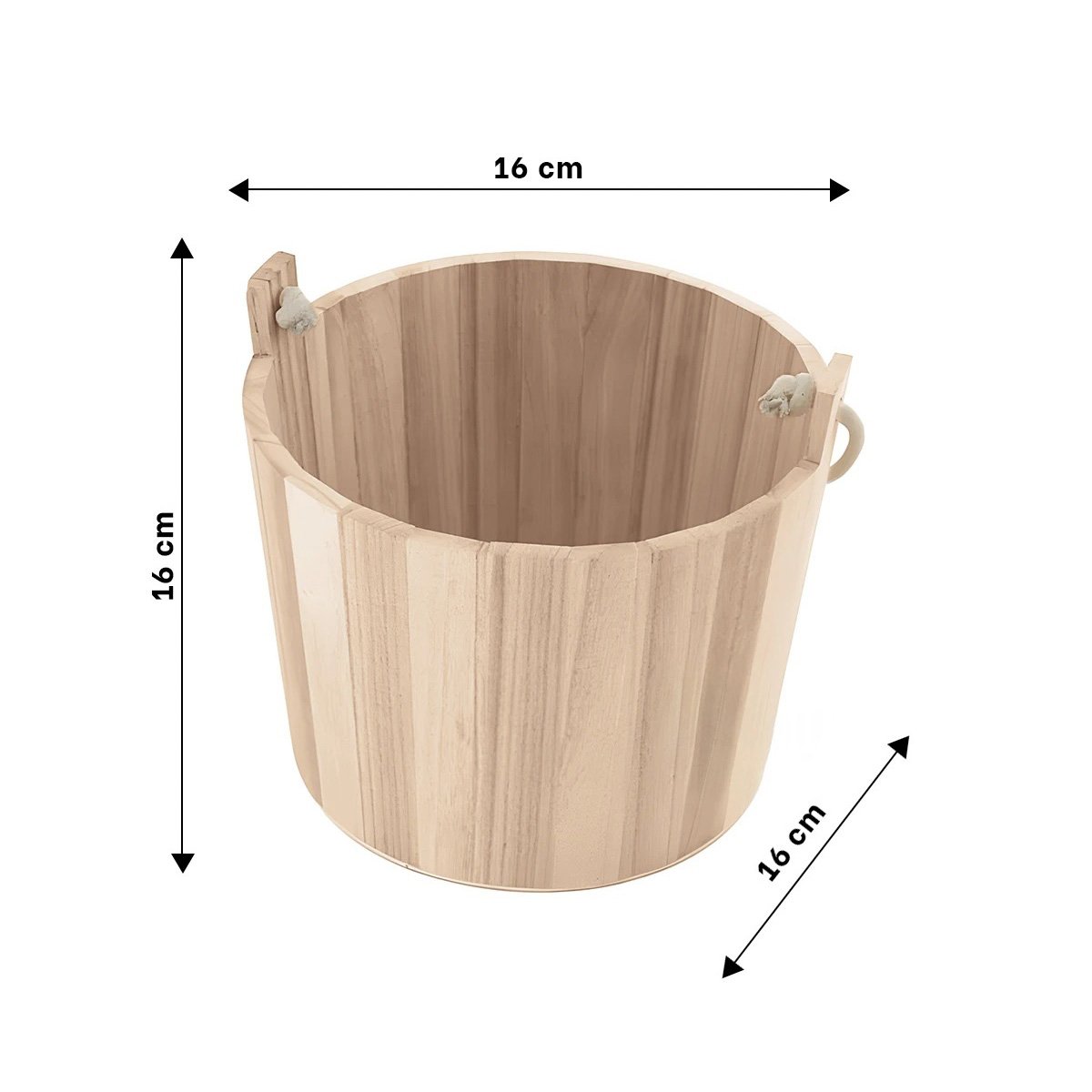 PACK12 RECIPIENTE DE MADERA CON AGARRADERA DE CUERDA 16X16CM DE MADERA SOLIDA Y+REGALO STICKER - 4