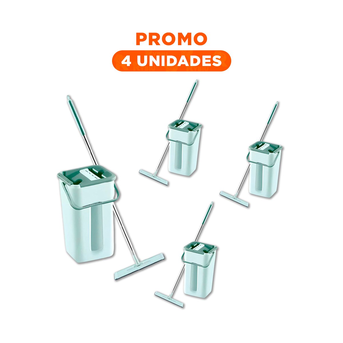 PACK4 LIMPIADOR GIRATORIO CON BALDE FUNCIONAL PARA LIMPIEZA DE CASA Y HOGAR VERDE AGUA - 1
