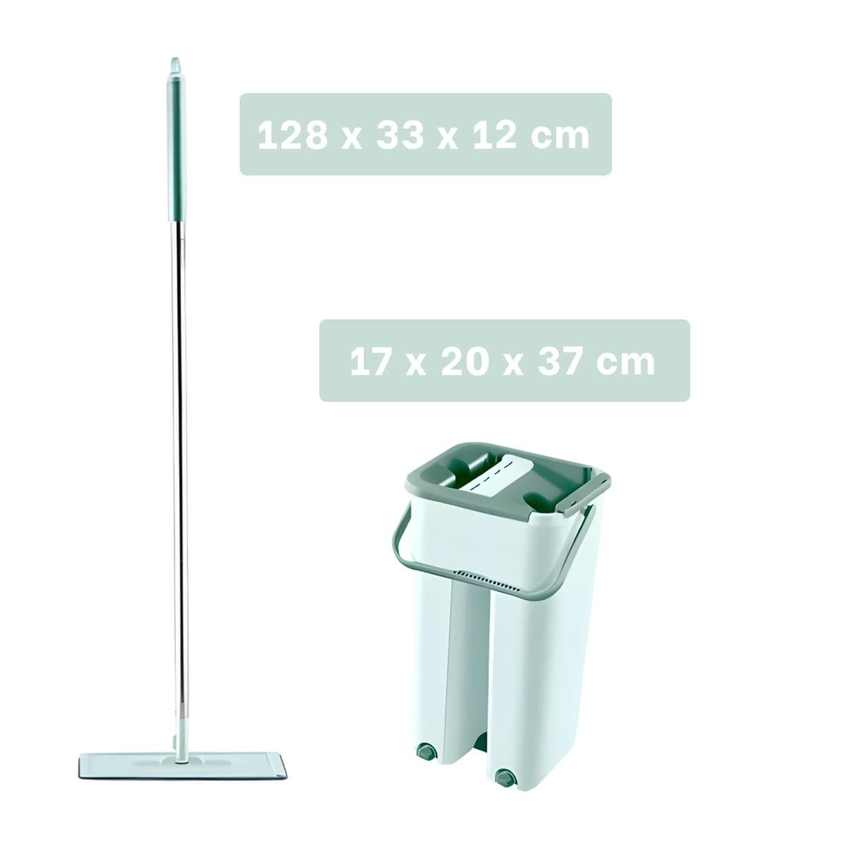 PACK4 LIMPIADOR GIRATORIO CON BALDE FUNCIONAL PARA LIMPIEZA DE CASA Y HOGAR VERDE AGUA - 4