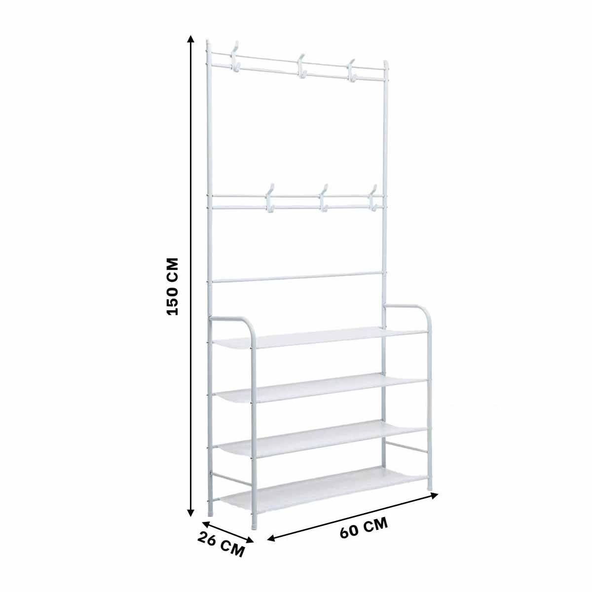 SOPORTE PARA CALZADO CON PERCHEROS CURVOS BLANCO PARA ESPACIOS DEL HOGAR Y+POST IT - 4