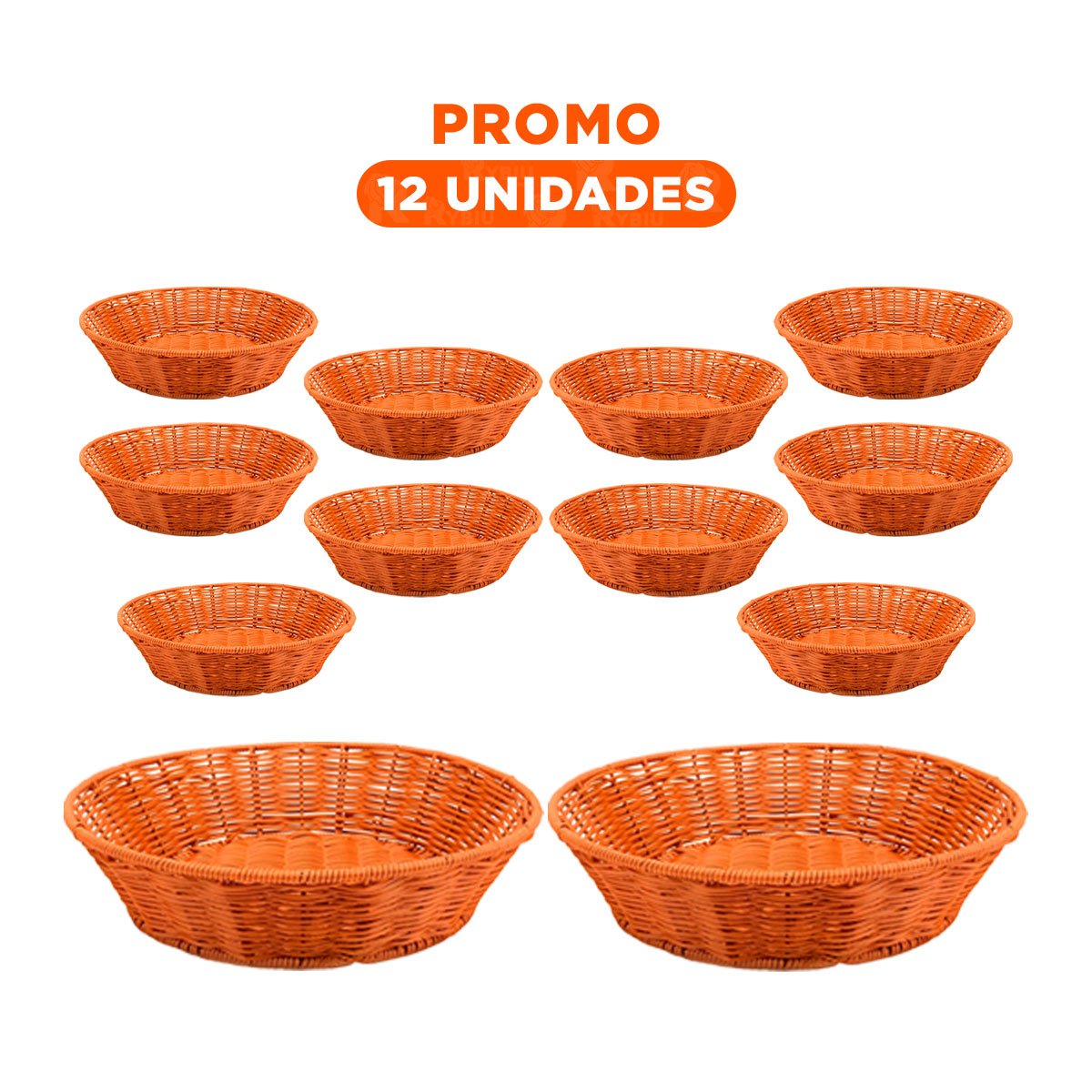 PACK12 OBJETO CIRCULAR DE PLASTICO TEJIDO PARA DECORACION Y ORDEN HOGAR - 1