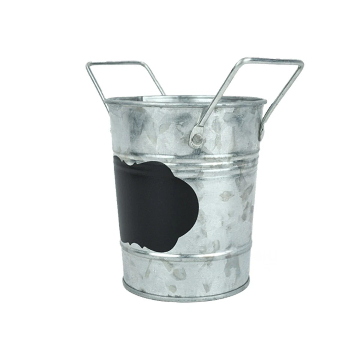 JARRON METALICO EN TONO PLATEADO CON DOBLE ASA Y CUADRO PARA MENSAJES Y+LIGAS REGALO - 5