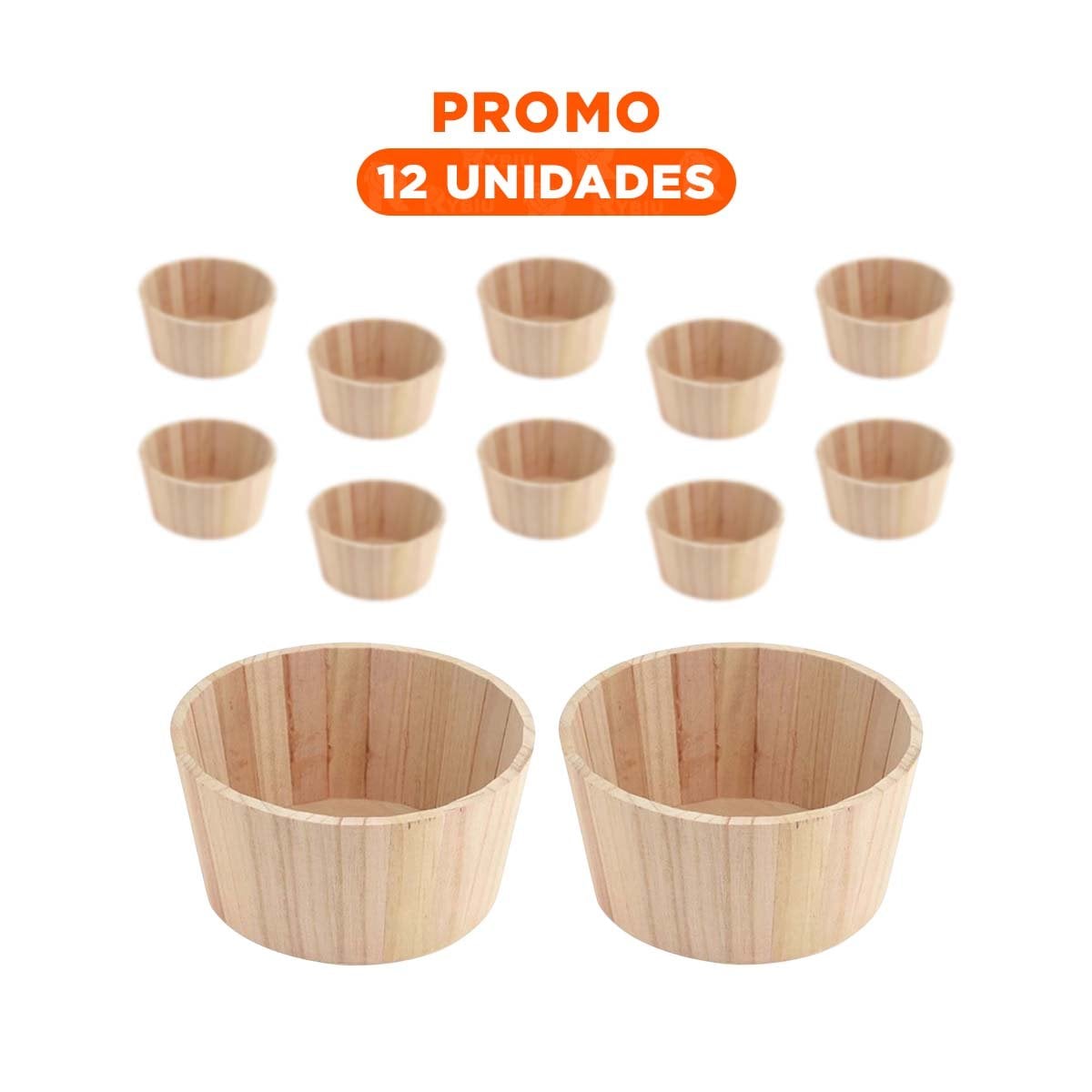 PACK12 CUBO DE MADERA CIRCULAR 20X10CM DE ESTILO NORDICO DE HOY PARA EL PASADIZO - 1