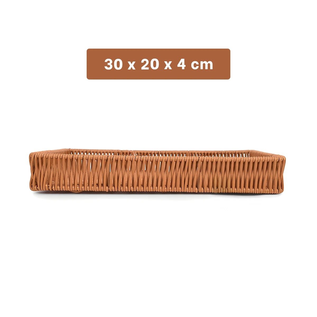 CESTO RECTANGULAR DE PLASTICO TEJIDO 30X20X4CM CON DISEÑO ELEGANTE PARA DECORACION Y+POST IT - 4