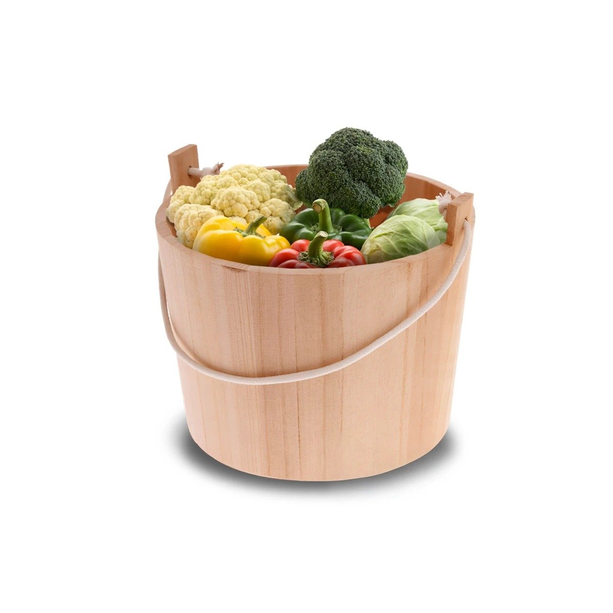 PACK6 CUBO DE MADERA CON AGARRADERA DE CUERDA 24X20CM BASE FIRME DE CALIDAD Y+REGALO STICKER - 2