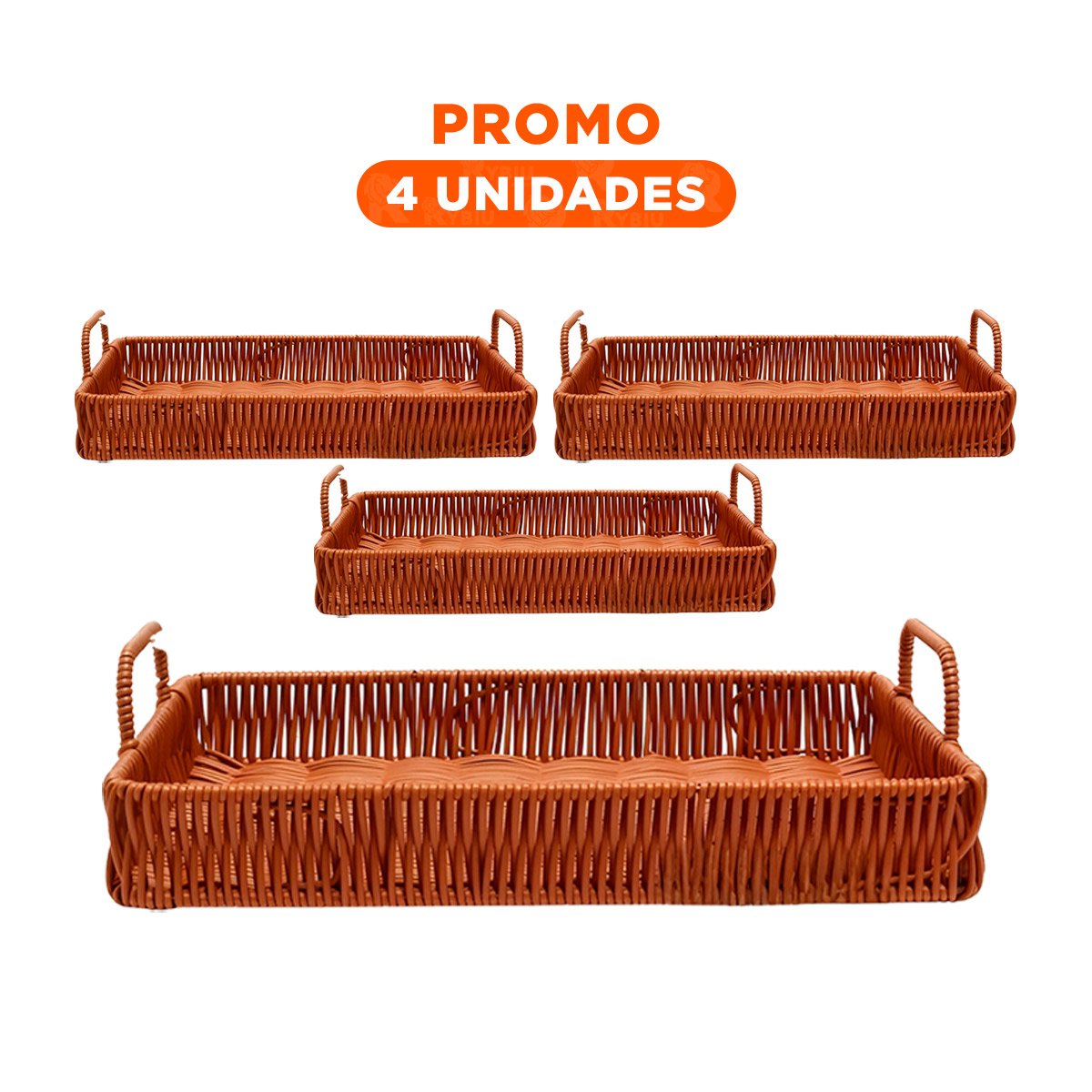 PACK4 CENTRO RECTANGULAR CON ASAS TEJIDO PARA DECORACION NATURAL EN MESA DEL HOGAR - 1