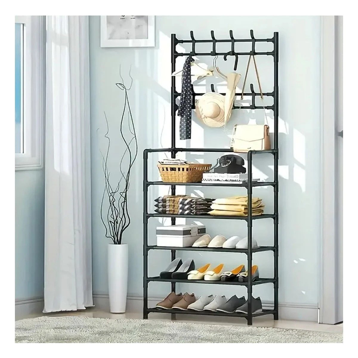 PACK2 ACCESORIO COLGANTE VERTICAL PARA CLOSET 5 NIVELES NEGRO - 5