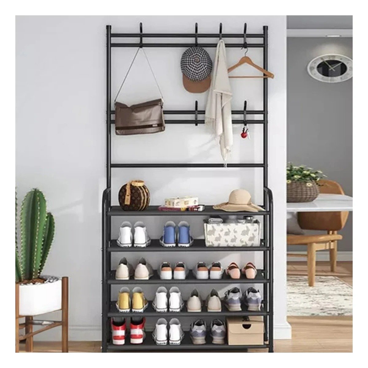 ZAPATERA ORGANIZADORA RESISTENTE Y FUNCIONAL 5 NIVELES NEGRO Y+REGALO STICKER - 3