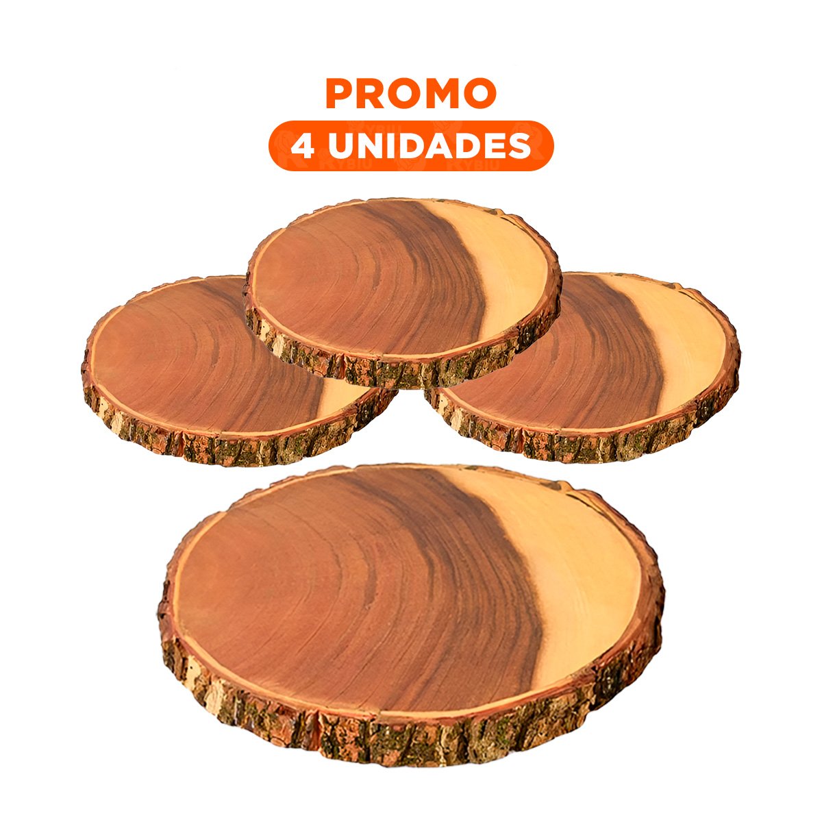 PACK4 COMPLEMENTO CIRCULAR DE MADERA PARA DECORACION DE HOGAR Y CASA CON ESTILO SIMPLE - 1