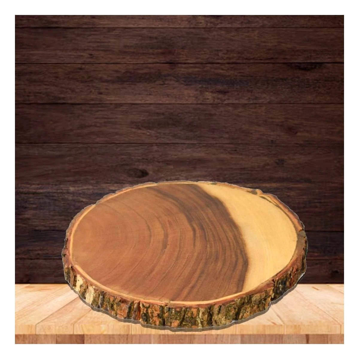 PACK2 SOPORTE CIRCULAR DE MADERA PARA DECORACION DE HOGAR EN MESA CENTRAL - 2