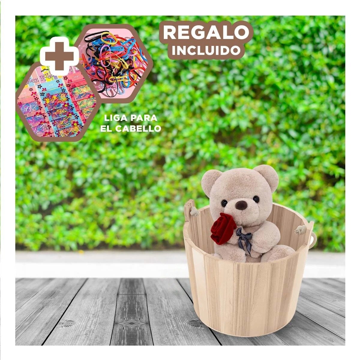 CONTENEDOR DE MADERA CON AGARRADERA DE CUERDA 16X16CM DE CALIDAD DE BOSQUE Y+LIGAS REGALO - 2