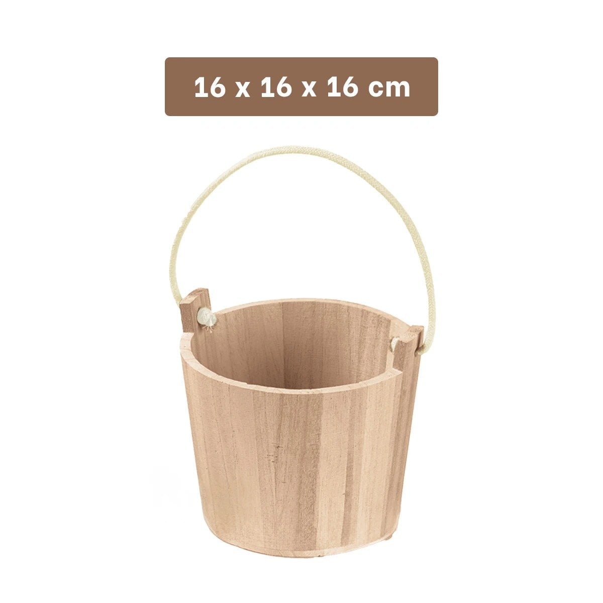 CONTENEDOR DE MADERA CON AGARRADERA DE CUERDA 16X16CM DE CALIDAD DE BOSQUE Y+LIGAS REGALO - 4