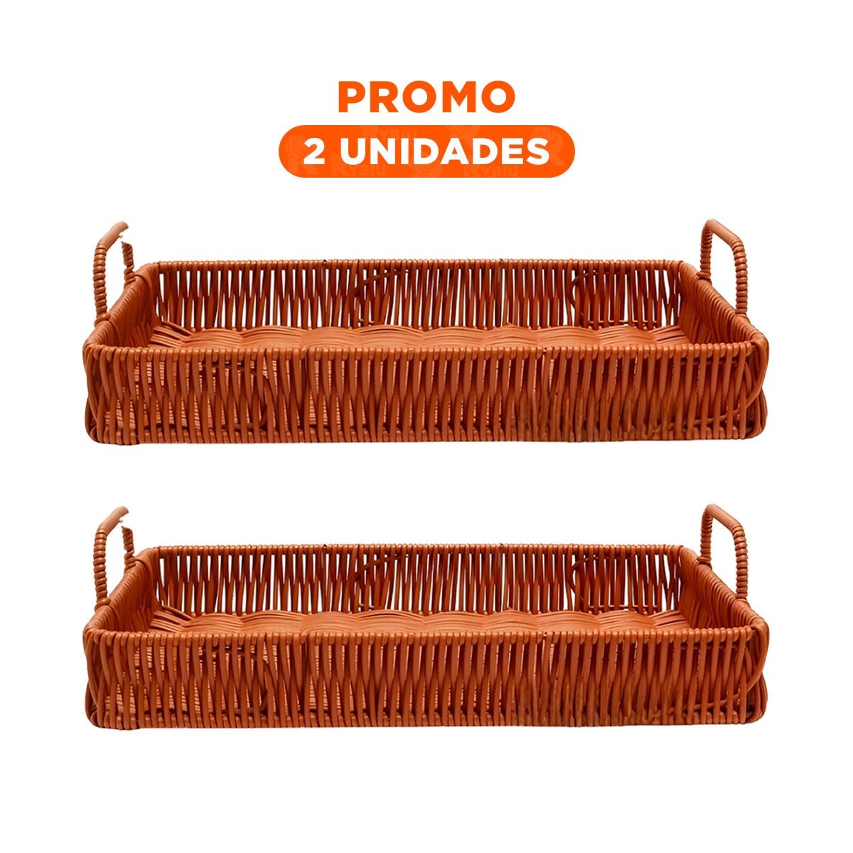 PACK2 ACCESORIO RECTANGULAR CON ASAS TEJIDO PARA SERVIR Y DECORAR MESA Y+REGALO STICKER - 1