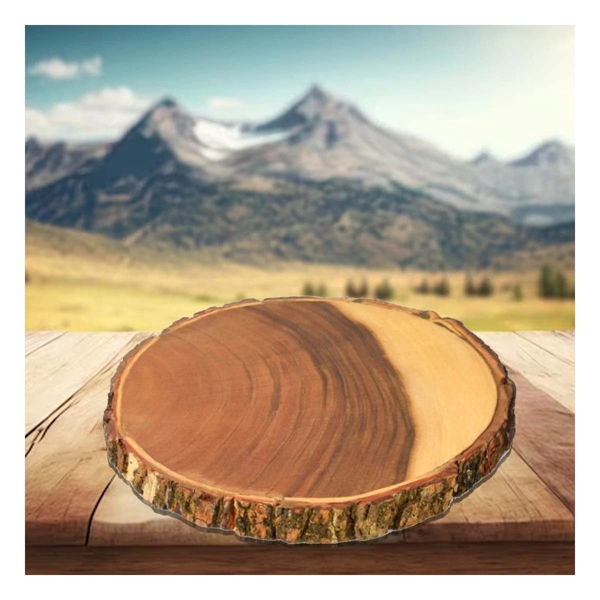 PACK2 SOPORTE CIRCULAR DE MADERA 33CM PARA DECORACION DE HOGAR EN SALA Y COMEDOR - 2