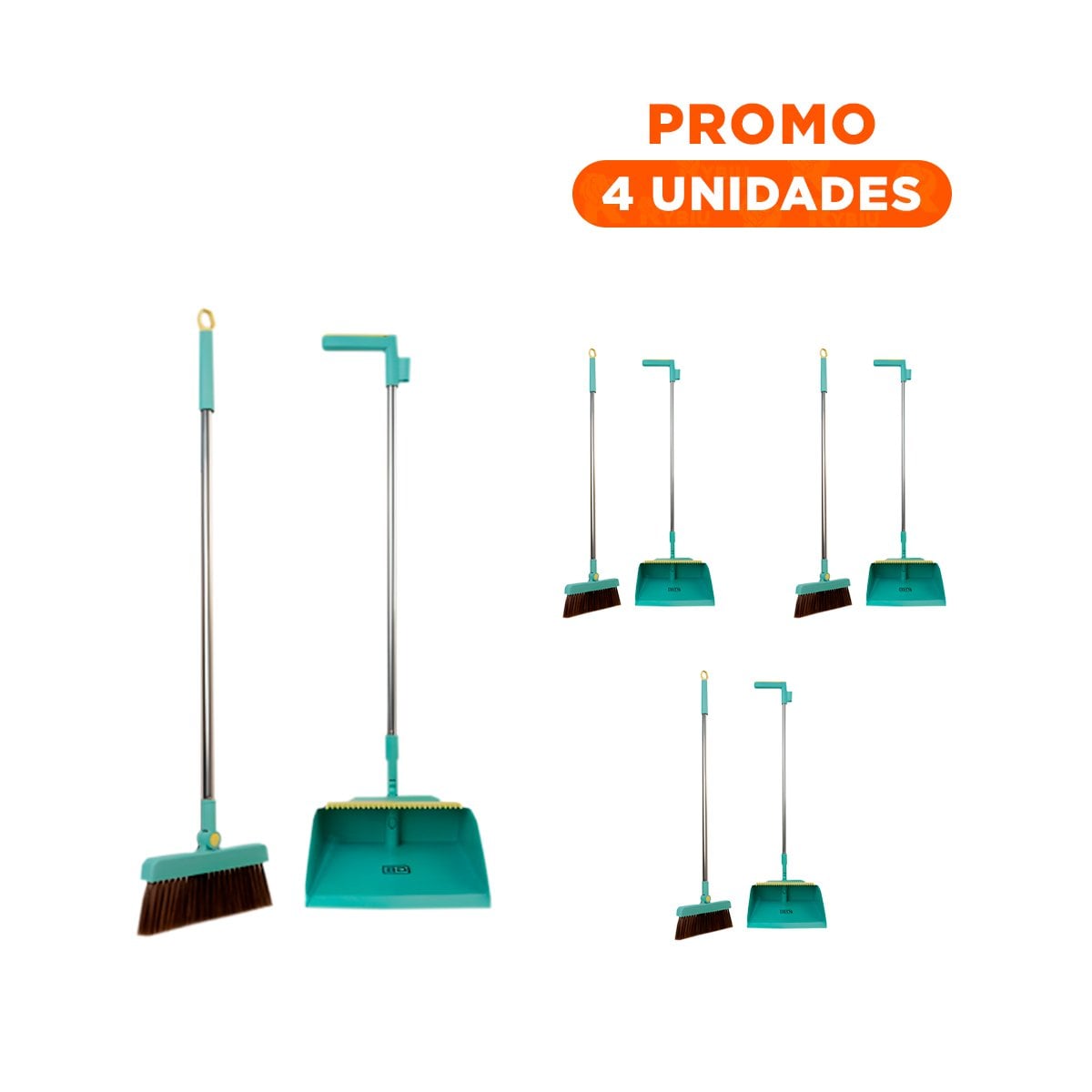 PACK4 ARTICULO CON RECOGEDOR VERDE PARA MANTENER LA LIMPIEZA DEL HOGAR EN CASA - 1