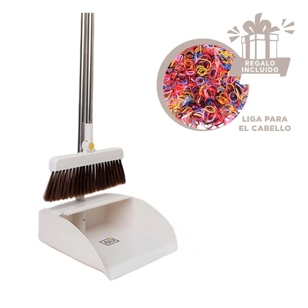 ESCOBA VERTICAL PARA MANTENER ORDEN Y LIMPIEZA EN PISO BLANCO Y+LIGAS REGALO - 2