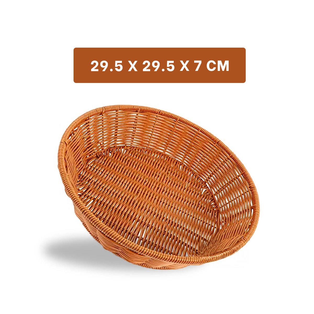 CESTA CIRCULAR DE PLASTICO TEJIDO PARA DECORACION HOGAR Y ORGANIZACION EN CASA - 4