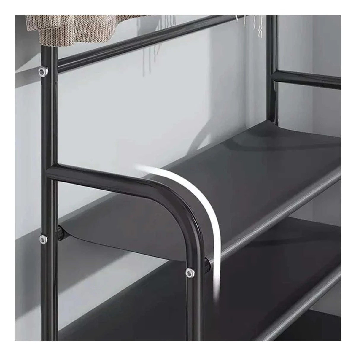 PACK6 ESTANTE CURVO CON ZAPATERA NEGRO PARA CASA Y+PAPEL REGALO - 5